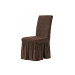 غطاء كرسي بتنورة بنمط كريب قطعتين - بني
