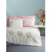 Cotton Box Embroidery Ranforce Double Duvet Cover Set-Delbin Pink