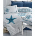 Cotton Box Maritime Ranforce Single Duvet Cover Set-Star Navy Blue