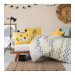 Ethnica Home 100% Cotton Ranforce Buddy Kids Duvet Cover Set With Ears-Leo Yellow Gray