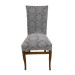 Mandaş Set Of 6 Jacquard Elastic Skirtless Chair Cover-Grey