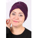 A Purple Womens Turban Hijab Adorned With Stones