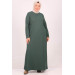 Plus Size Scuba Basic Dress Emerald