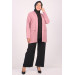 Large Size Double Layer Crepe Buttonless Jacket Dusty Rose