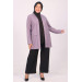 Plus Size Double Layer Crepe Buttonless Jacket Lilac