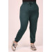 Large Size Two Thread Elasticized Sweatpants Emerald