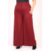 Large Size Rear Elastic Trousers Claret Red