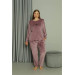 Underwear Plus Size Women's Velvet Purple Pajama Set