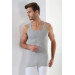 Men's Cotton Plus Size Undershirt Gray 3 Pack