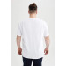 Men's White 100% Cotton Large Size O-Neck T-Shirt, Pack Of 2