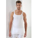 Men's White Ribbed Thin Strap Undershirt 3 Pack