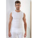 Men's White Ribbed Round Neck Sleeveless T-Shirt Pack Of 2