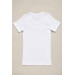 قميص داخلي للأولاد أبيض قطن بياقة دائرية 6 قطع