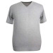 Men's Gray 100% Cotton Plus Size V-Neck T-Shirt