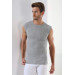 Men's Gray Ribbed Round Neck Sleeveless T-Shirt Pack Of 2