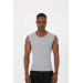 Men's Gray Zero Sleeve Ribbed Undershirt 6504