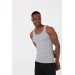 Men's Gray Athlete Ribbed Undershirt 6503