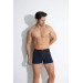 Men's Navy Blue Modal Boxer Thin Waist Elastic 5-Piece Pack