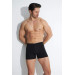 Men's Black Modal Boxer Thin Waist Elastic 5 Pack