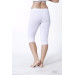 Women's White Combed Lycra Capri Short Tights