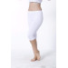 Women White Combed Lycra Capri Short Tights 2 Piece