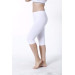 Women White Combed Lycra Capri Short Tights 2 Piece