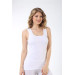 Women White Ribbed Wide Strap Undershirt 3 Pack