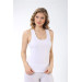 Women White Ribbed Wide Strap Undershirt 3 Pack