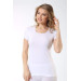 Women's White Ribbed Short Sleeve Undershirt 2 Pack