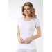 Women's White Ribbed Short Sleeve Undershirt 2 Pack