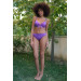 Underwear Women's Padded, Bow Top And Bottom Purple Bikini Set