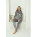 Angelino Underwear Women's Velvet Gray Pajama Set