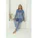 Angelino Underwear Women's Velvet Blue Pajama Set