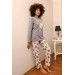 Underwear Women's Combed Cotton Long Sleeve Pajama Set