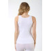 Women's Ribbed White Thick Strap Lace V Neck Athlete