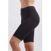 Women Black Combed Lycra Shorts Short Tights 2 Piece