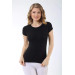 Women's Black Ribbed Short Sleeve Undershirt 2 Pack