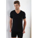 Premium Men's Black Cotton V-Neck T-Shirt