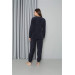 Women's Navy Wool Pajama Set
