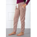 Women's Brown Pajama Pants With Hearts Pattern