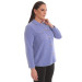 Plus Size Pocket Detailed Knitwear Blue Shirt