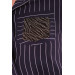 Large Size Striped Navy Blue Shirt With Stone Detail