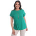Plus Size Low Sleeve Basic Green Blouse