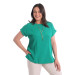 Plus Size Low Sleeve Basic Green Blouse