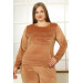 Plus Size Women's Velvet Pajama Set 9074