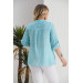 Plus Size Lace Batik Turquoise Shirt With Robe