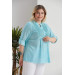 Plus Size Lace Batik Turquoise Shirt With Robe