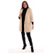 Plus Size Suede Fur Lined Beige Coat