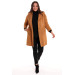 Large Size Suede Camel Coat With Fur Inside