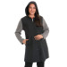Black Quilted Coat With Snap Buttons
